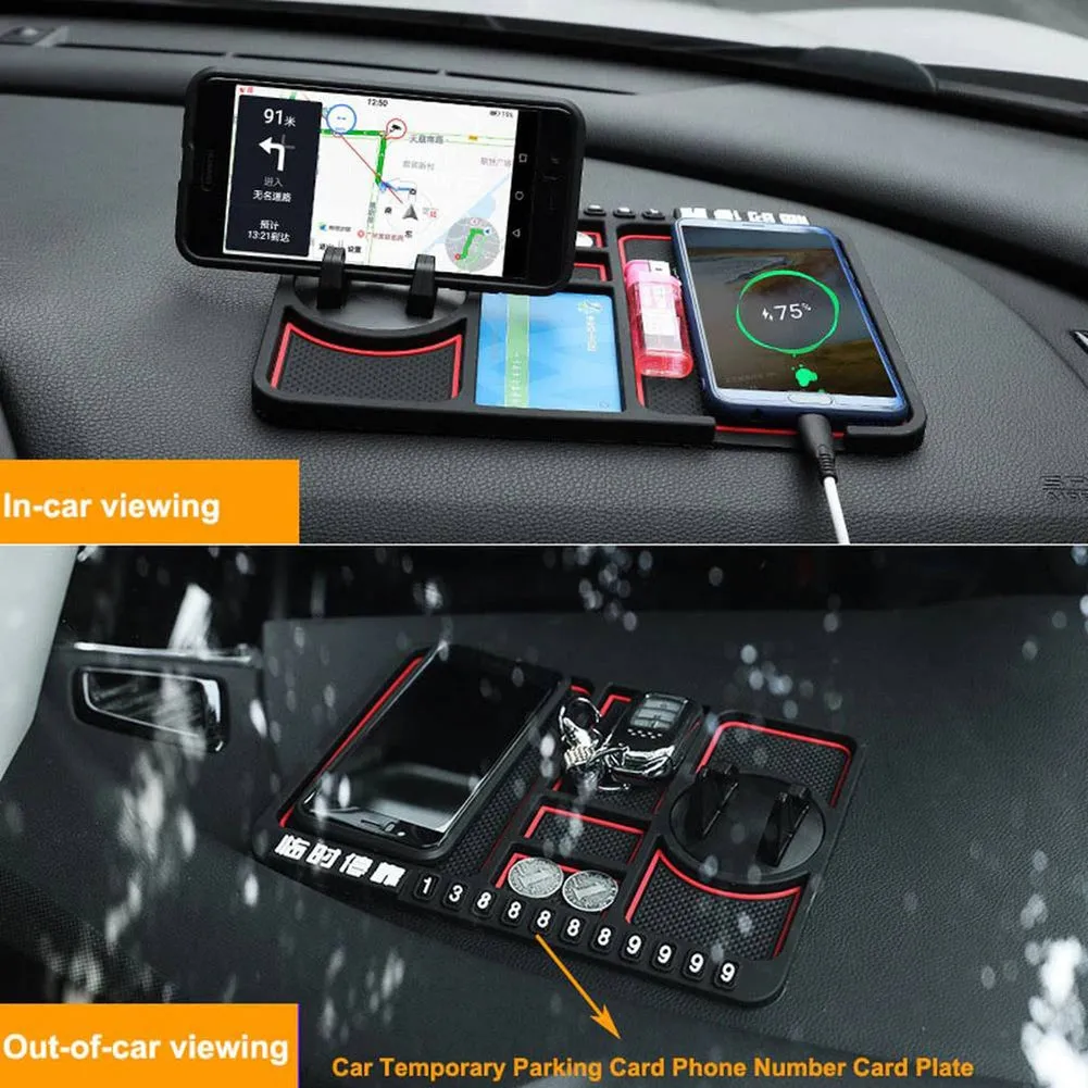 4 In 1 Multifunctional Car Phone Holder Anti-slip Pad Car