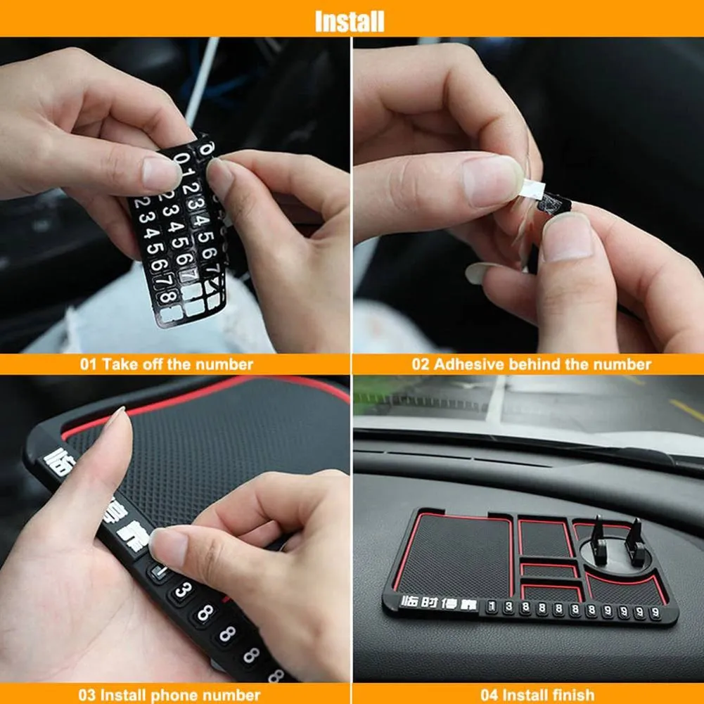 4 In 1 Multifunctional Car Phone Holder Anti-slip Pad Car