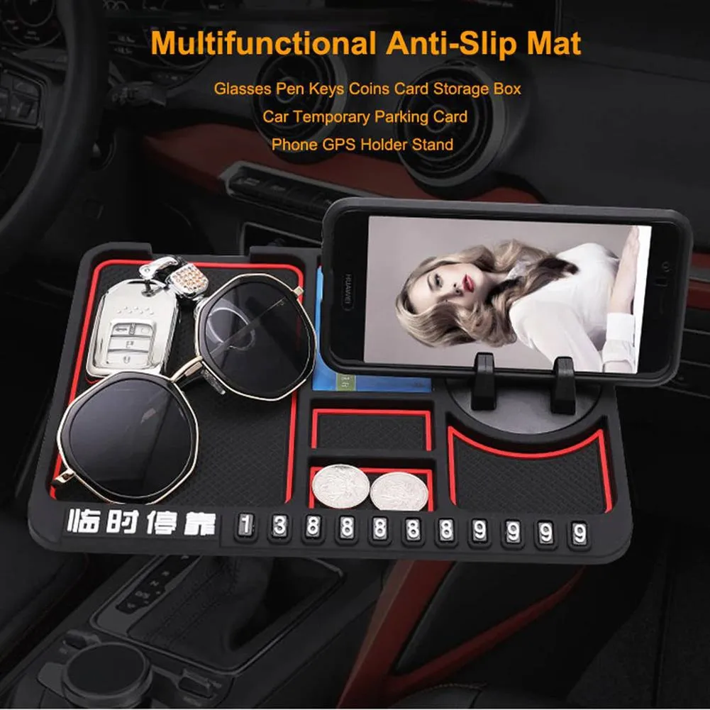 4 In 1 Multifunctional Car Phone Holder Anti-slip Pad Car