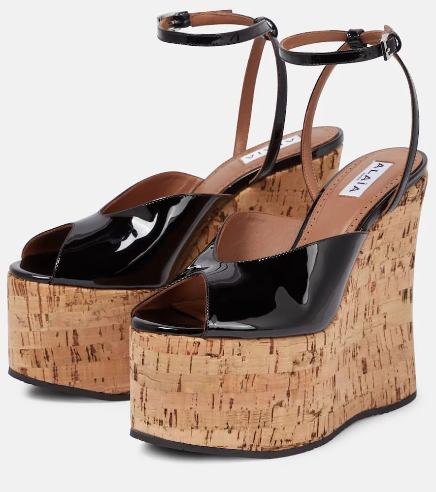 Alaia Patent leather wedge sandals