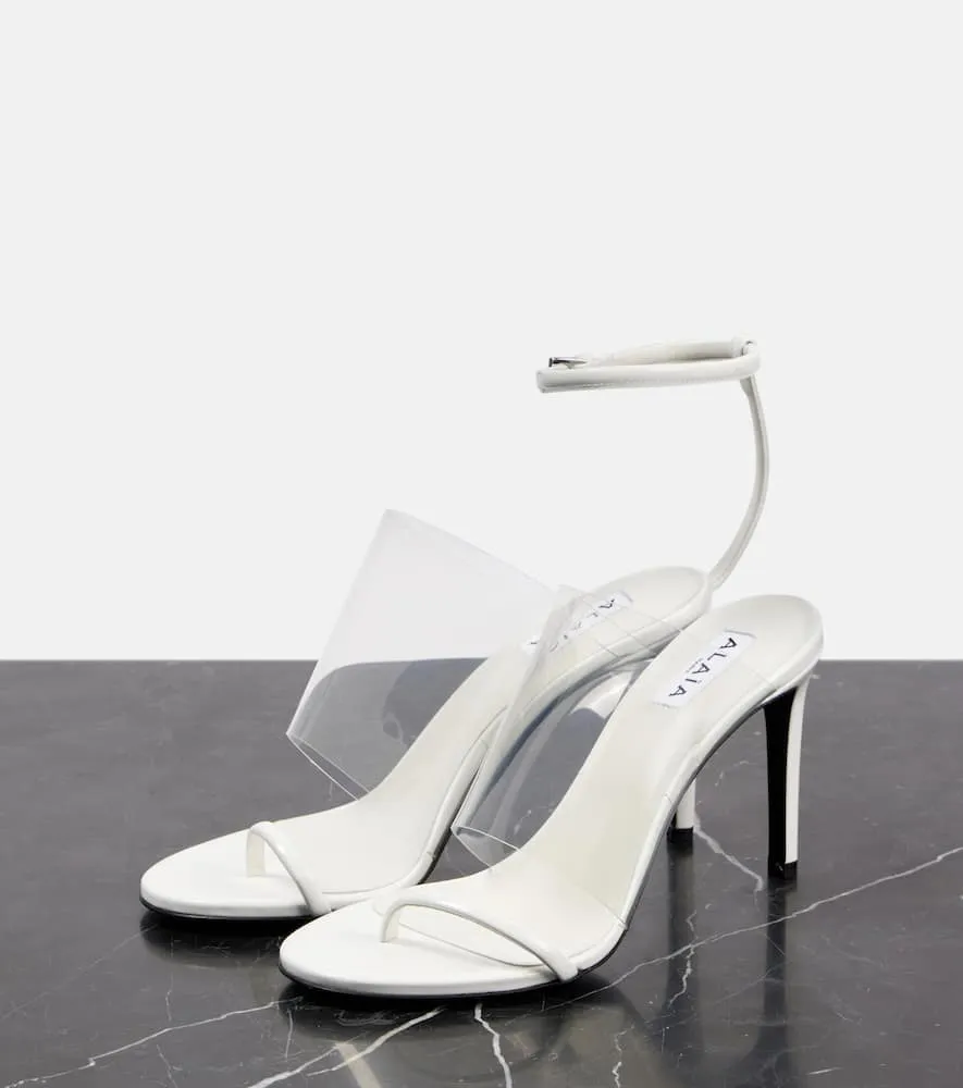 Alaia Plexi 90 leather & PU sandals