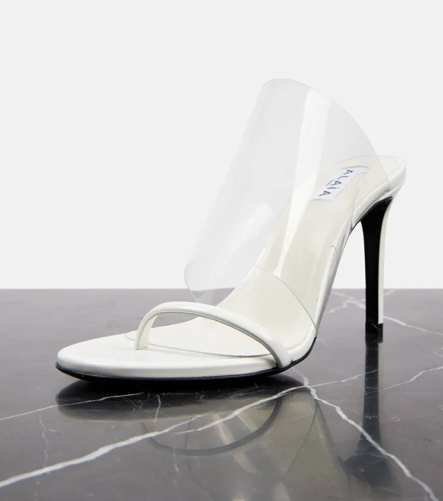 Alaia Plexi 90 leather & PU sandals
