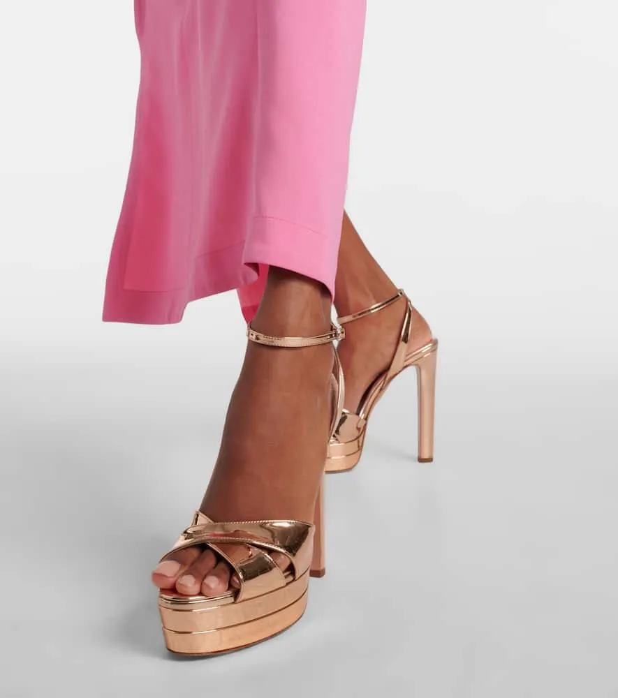 Aquazzura Divine mirrored leather platform sandals