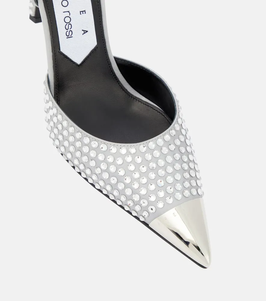 Area Dagger metallic leather pumps