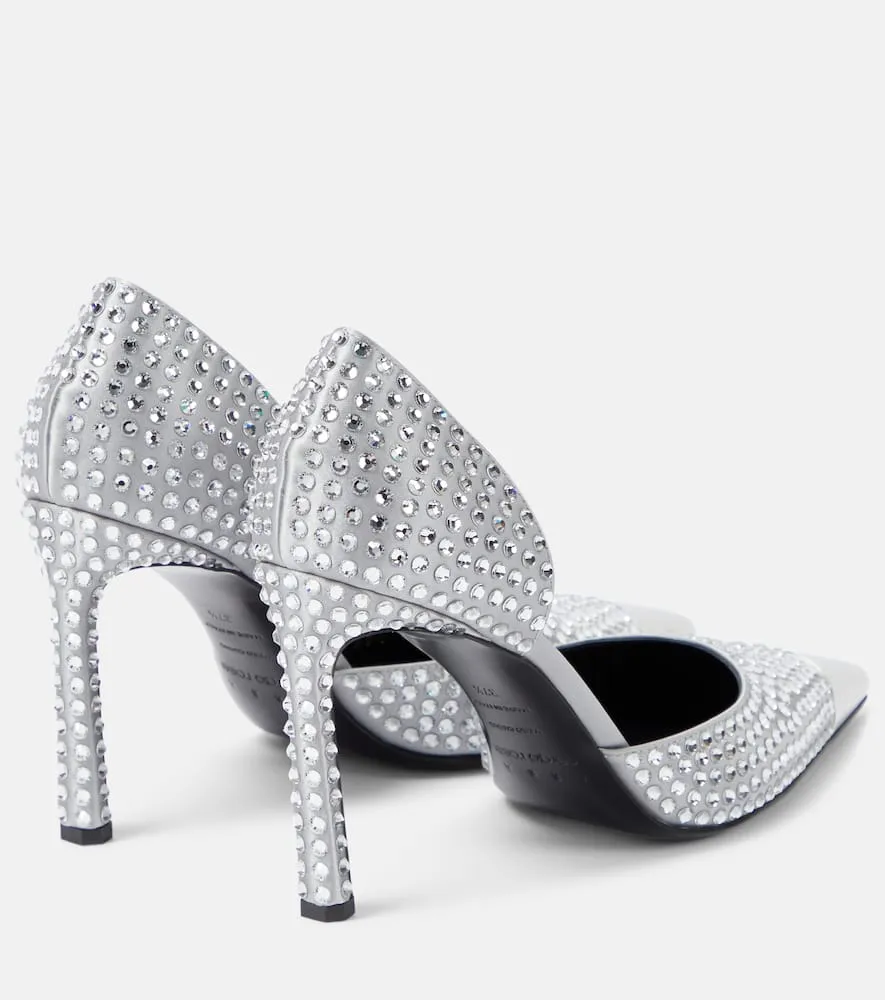 Area Dagger metallic leather pumps