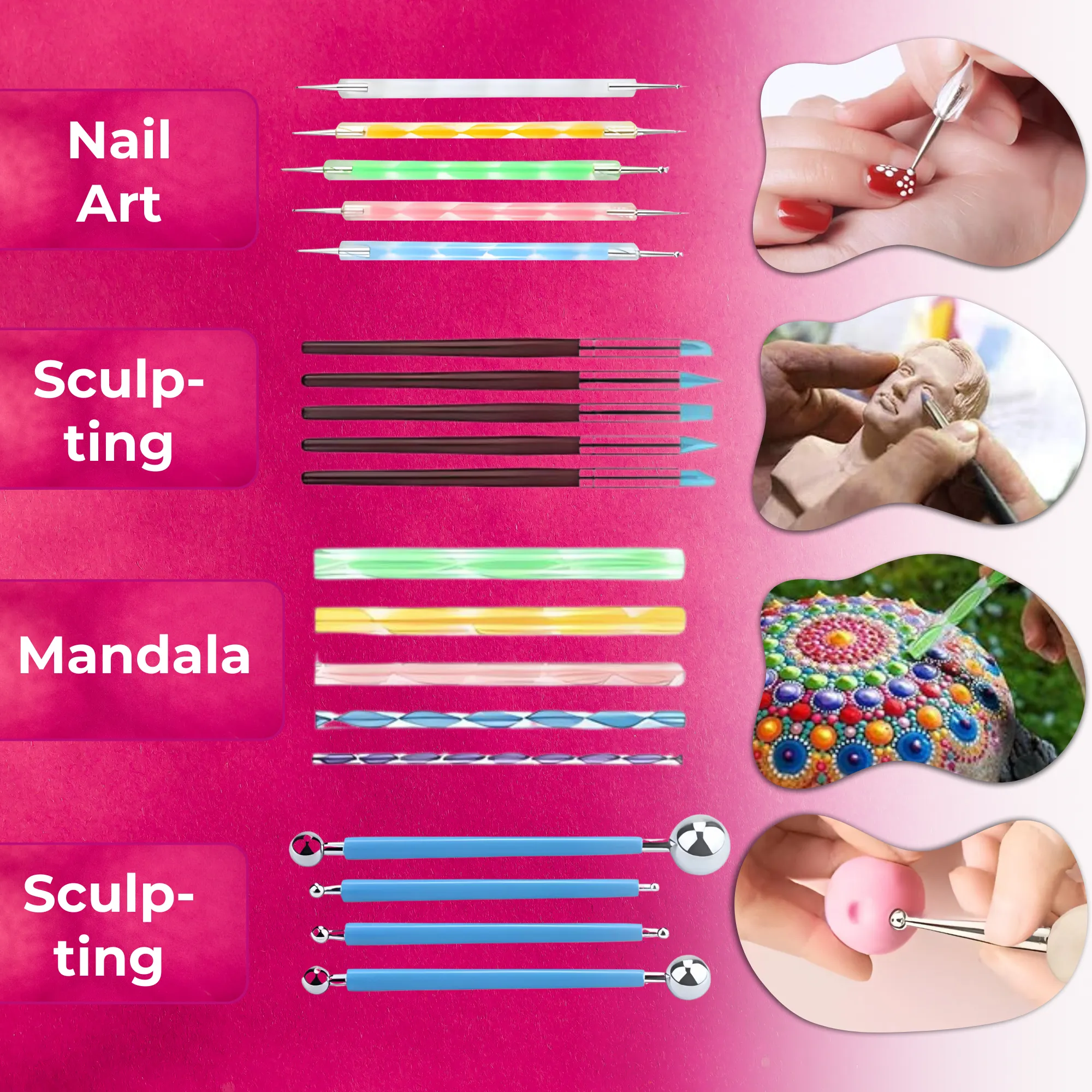 Art Tools for Clay Sculpting Mandala Painting