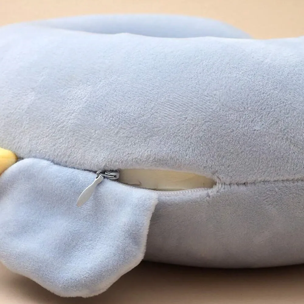 BLUE ELEPHANT SHAPED CAR NECK PILLOW