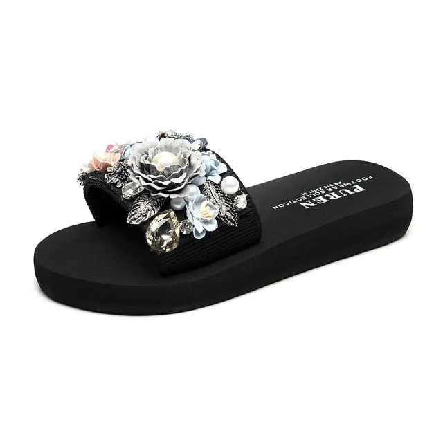 Casual Women Summer Comfort Slippers Fashion Wedge High Heel Woman