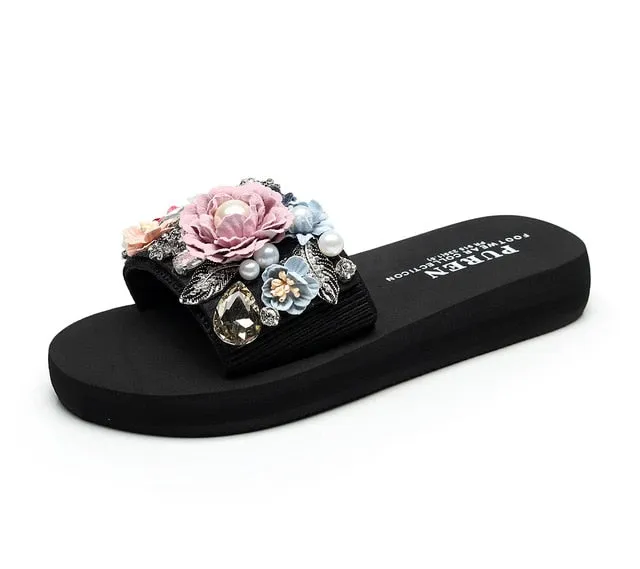 Casual Women Summer Comfort Slippers Fashion Wedge High Heel Woman