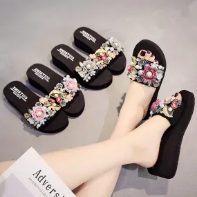 Casual Women Summer Comfort Slippers Fashion Wedge High Heel Woman