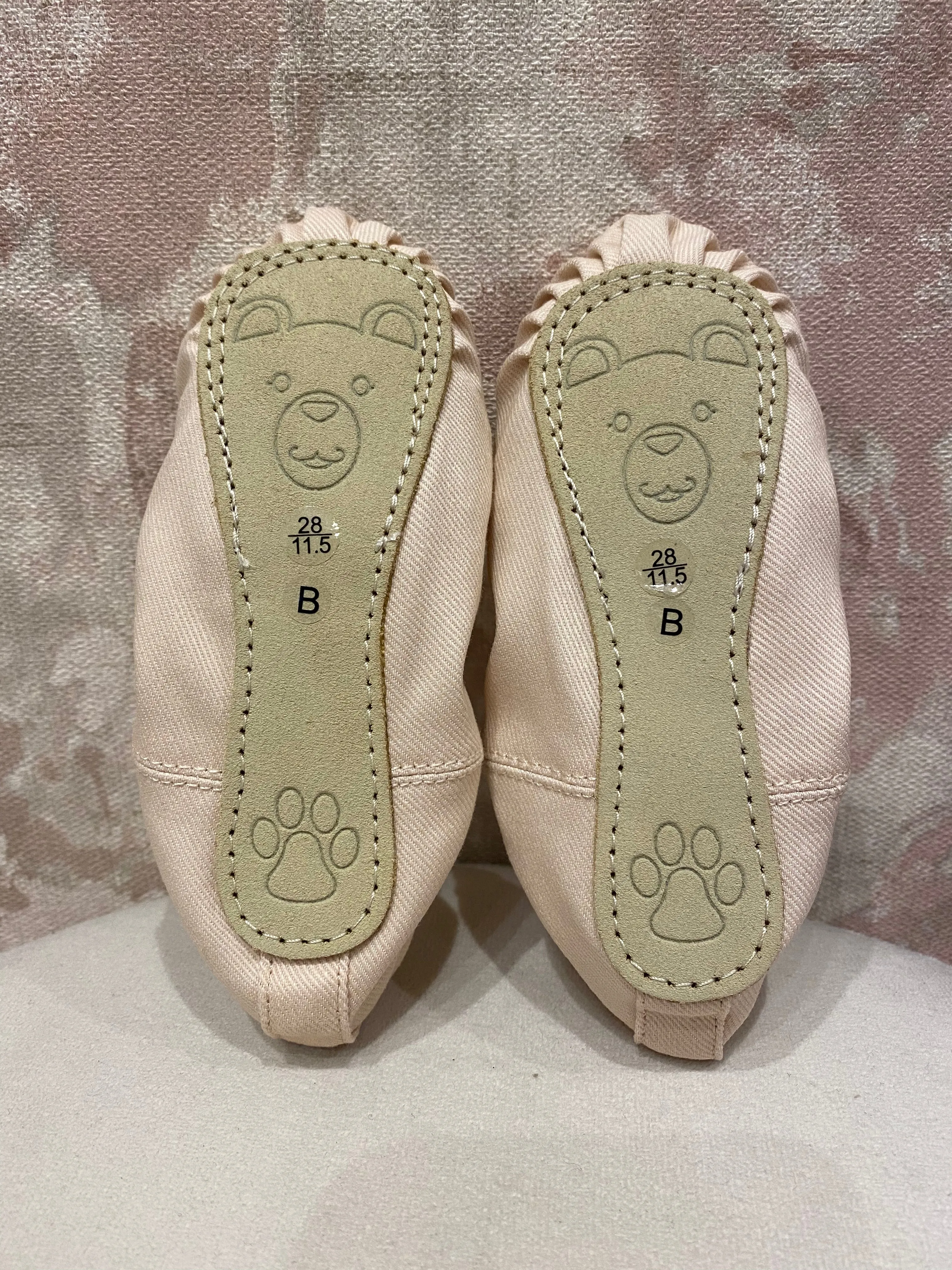 Girls Teddy Full Sole Stretch Canvas Slippers