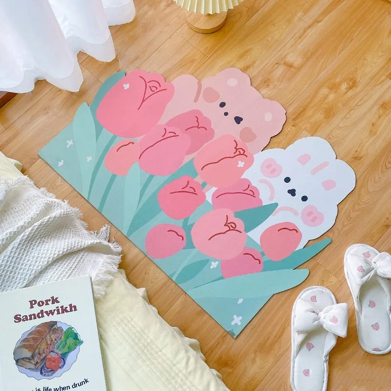 Kawaii Boba Bear Anti-slip Carpet