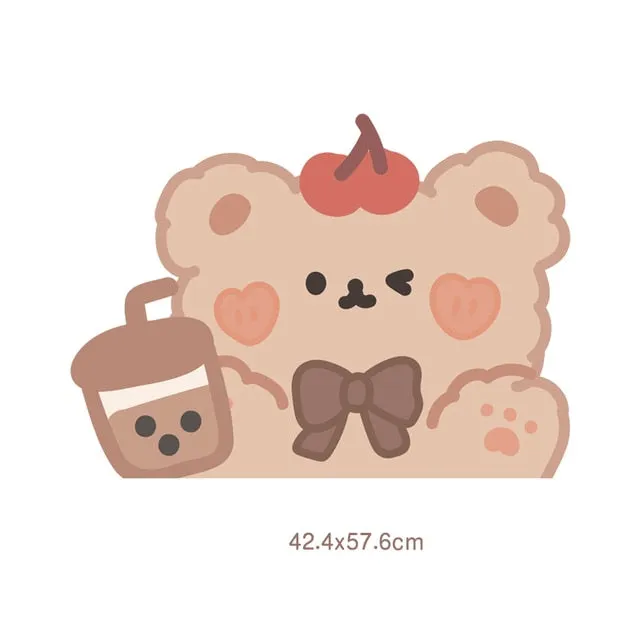 Kawaii Boba Bear Anti-slip Carpet