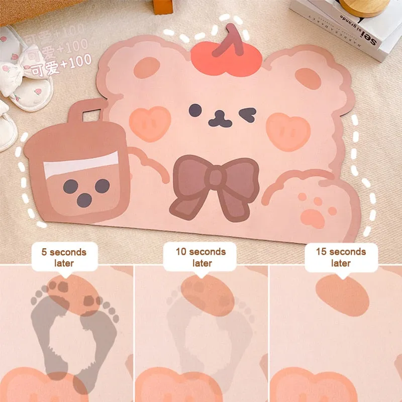 Kawaii Boba Bear Anti-slip Carpet