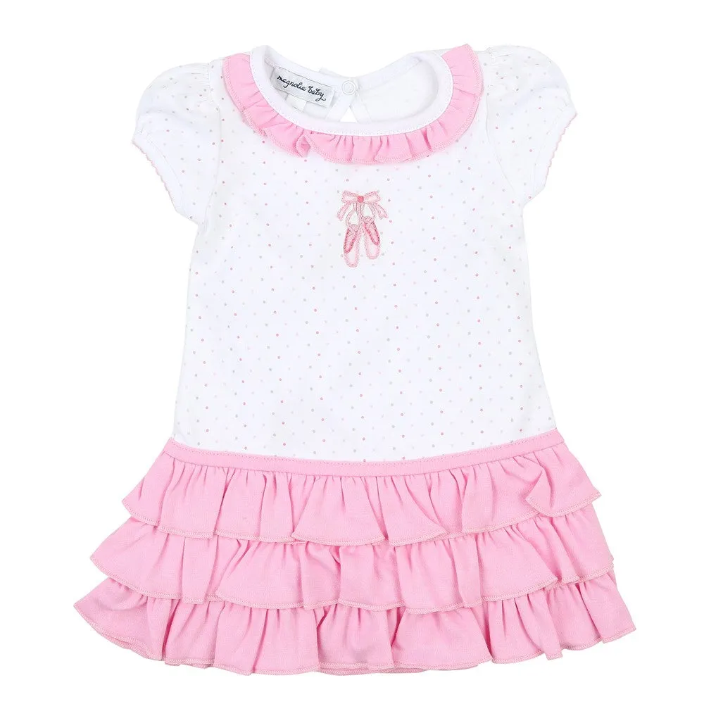 Magnolia Baby En Pointe Ballet Slippers Pink Ruffle Dress