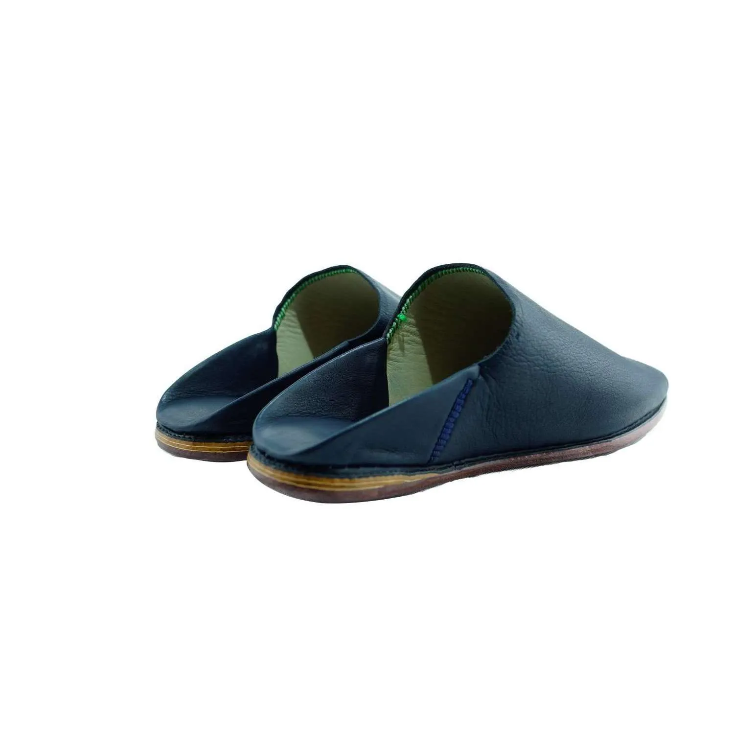 Men Moroccan Slipper in Navy Blue Leather