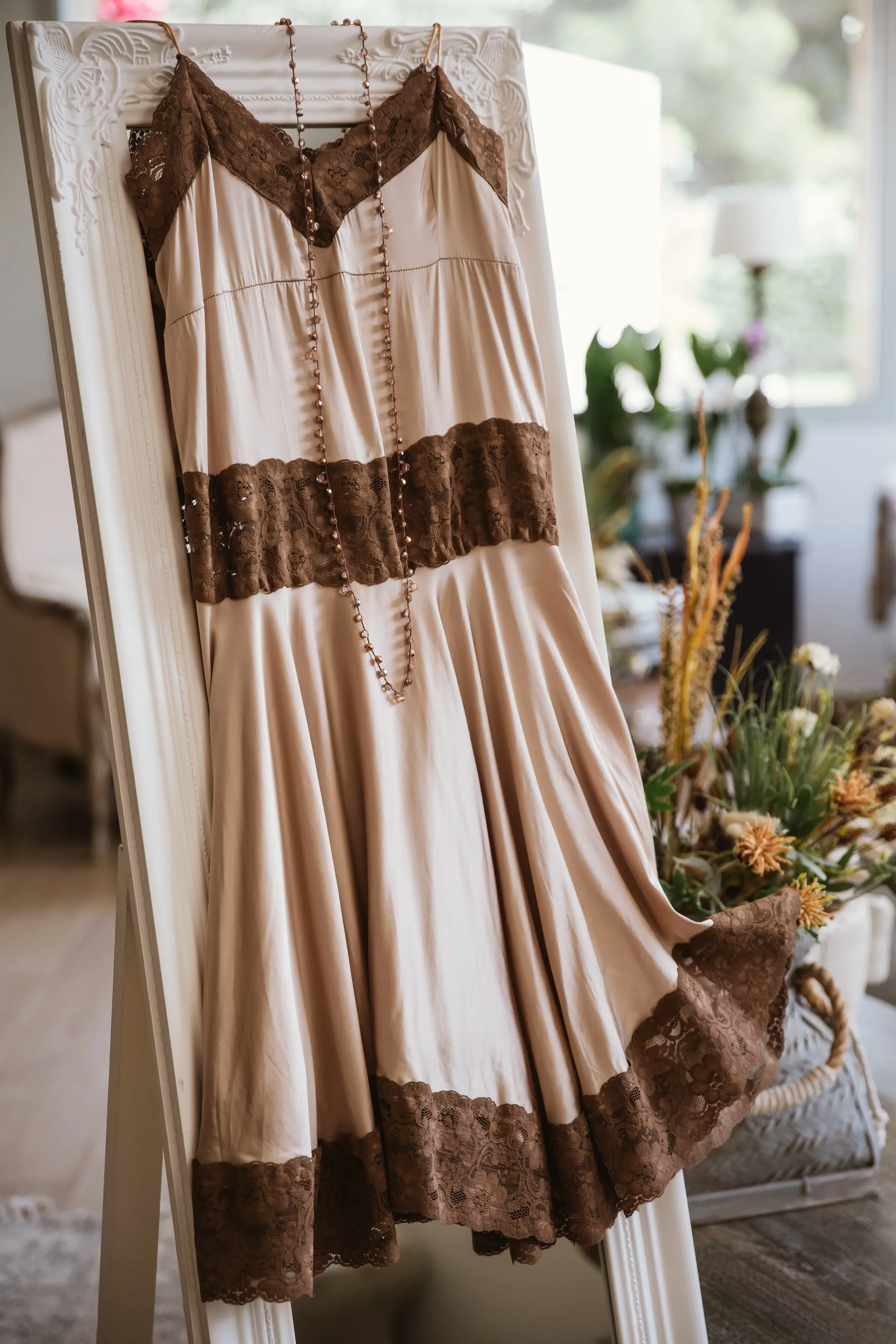 Mild Beige  Lace Dress