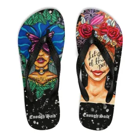 Unisex Flip Flops / Slippers - Mismatch Believe / Let go of the Toxic People